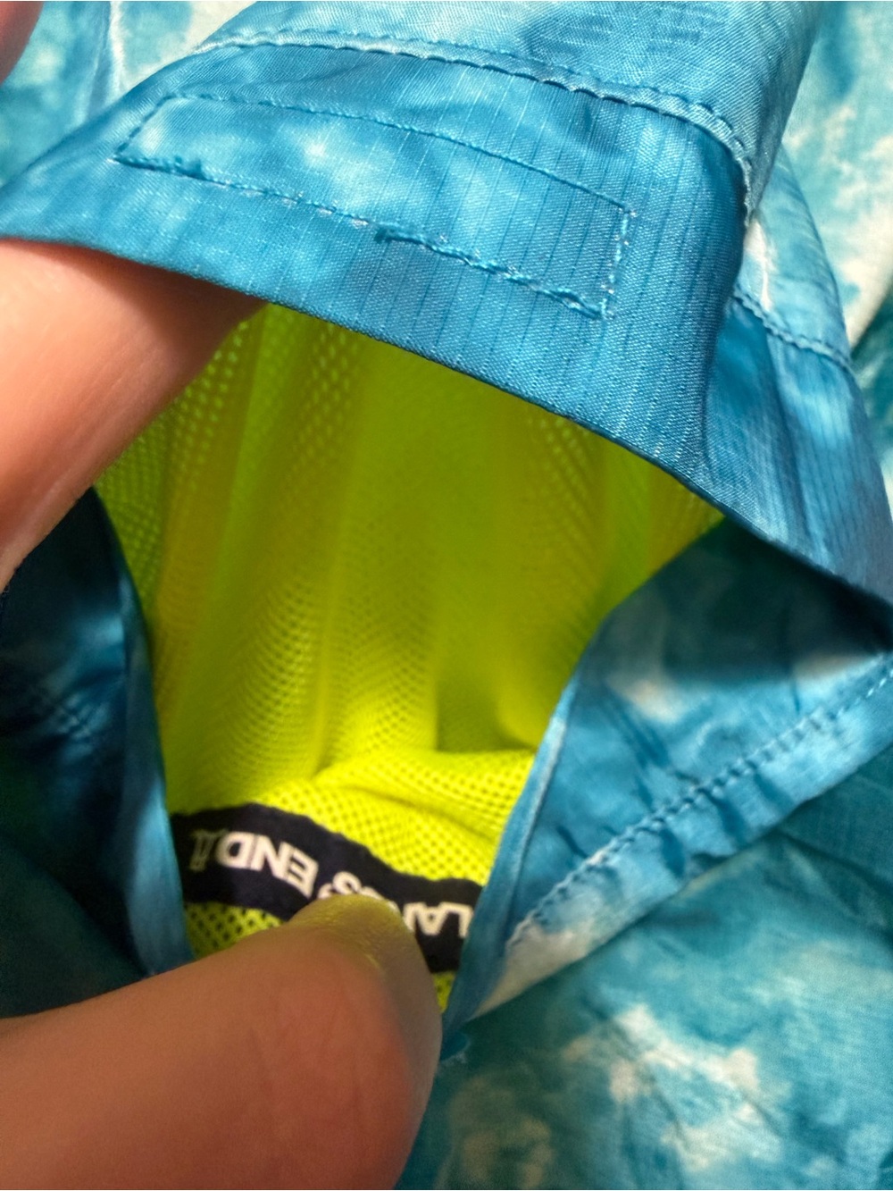 Kids Blue Tie-Dye Hooded WindBreaker with Neon Trim - Picture 8 of 8